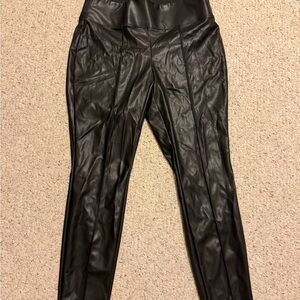 Black Faux Leather Pants